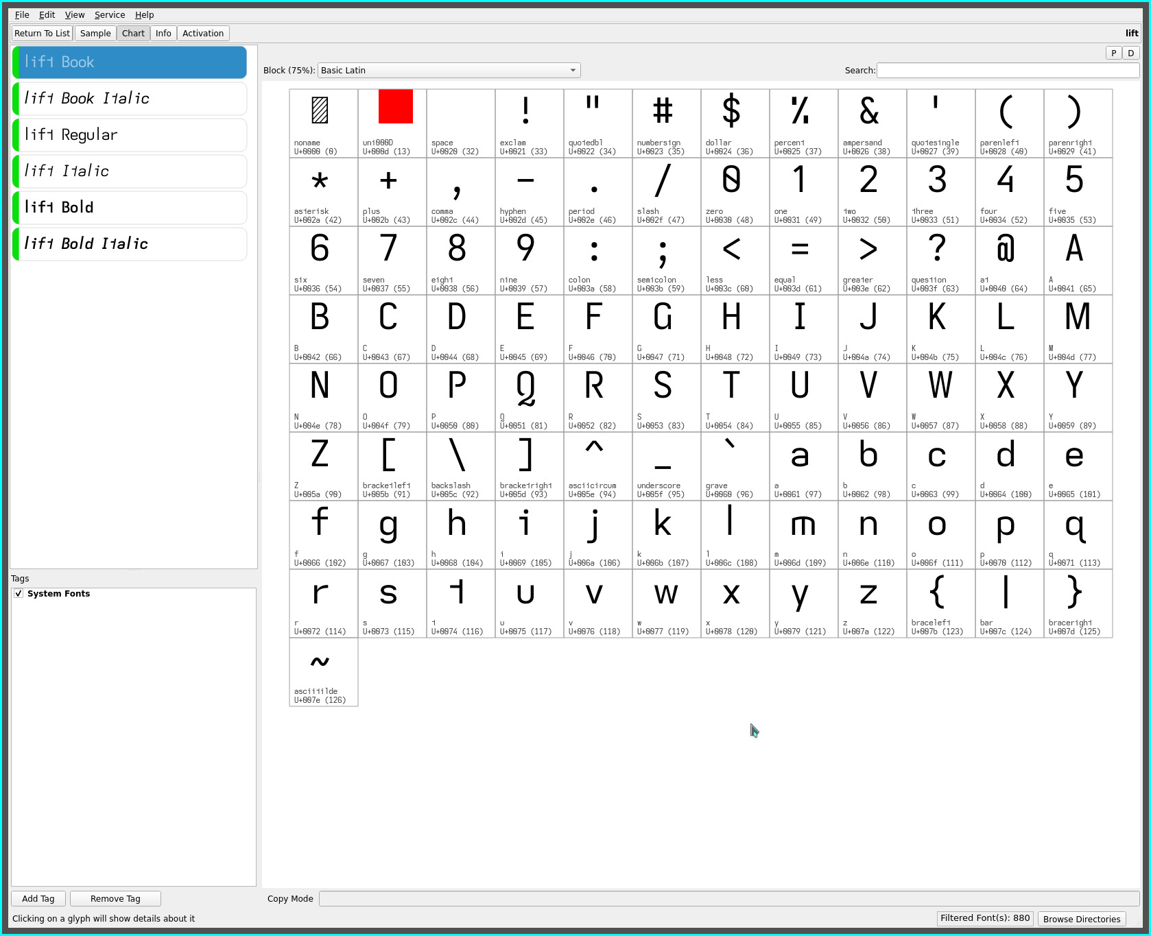 lift font lift font